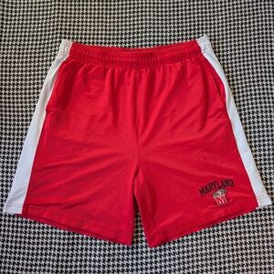 Vintage university of maryland red men's basketball shorts